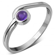 Amethyst Stone Silver Ring, r73